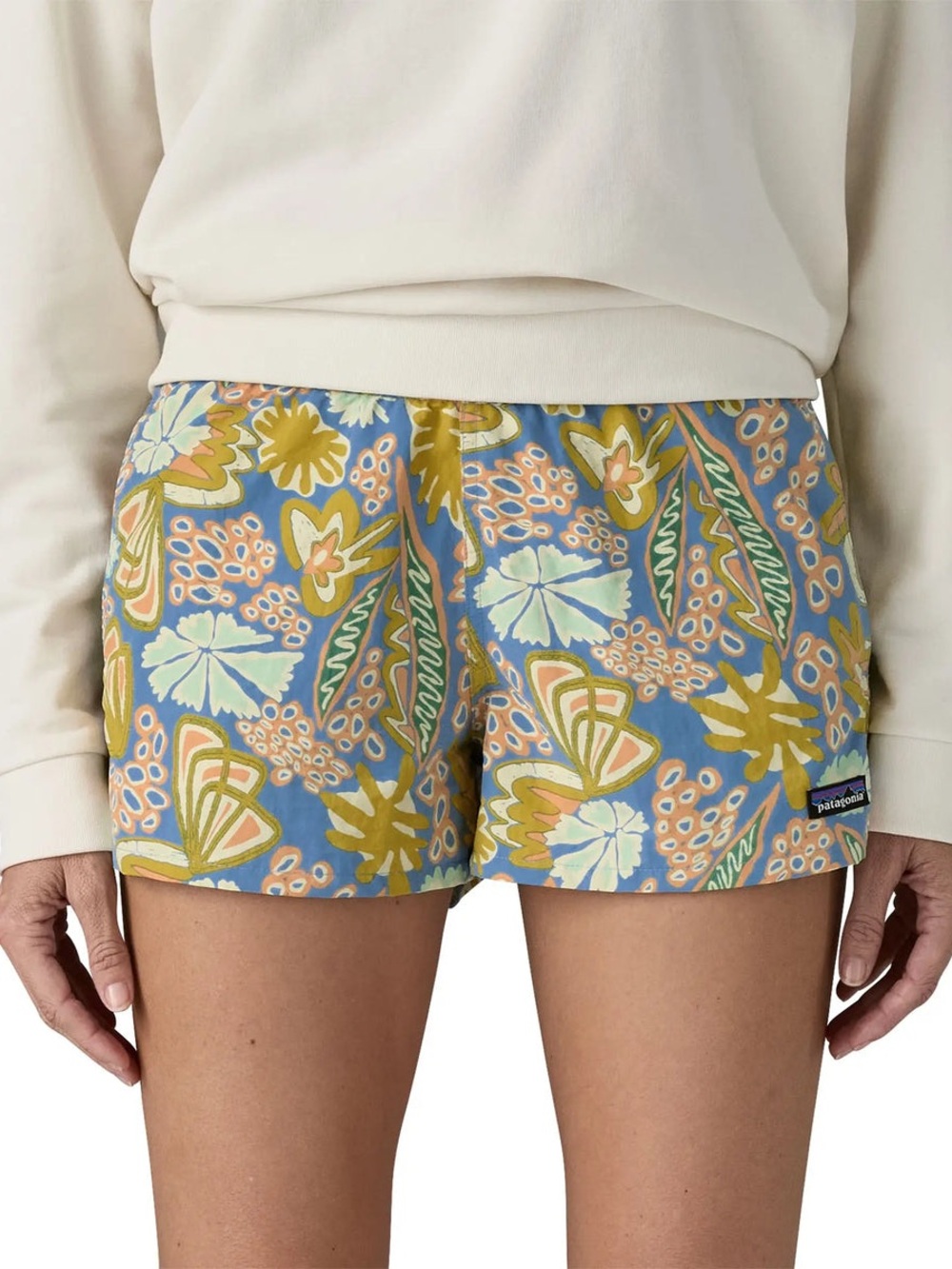 Patagonia Barely Baggies 2.5” Shorts Relaxed Flourish Abundant Blue Floral Print